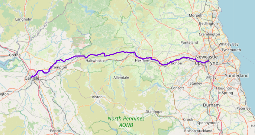 Hadrian's Wall map