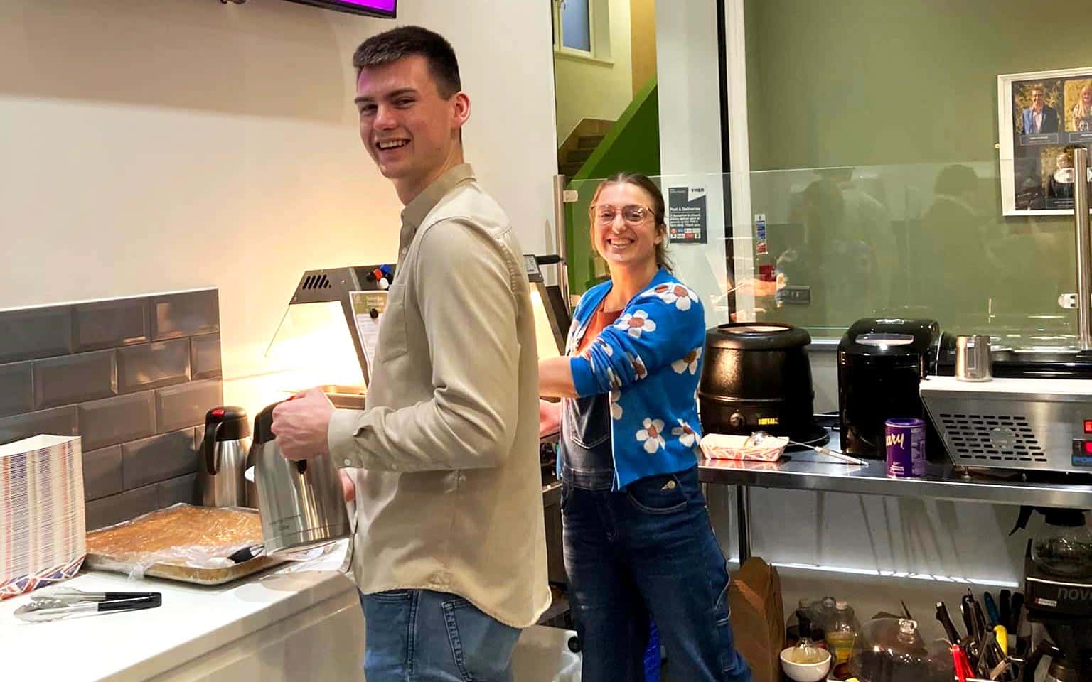 volunteers cooking