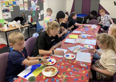 Painting crafts with YMCA Camp 2023